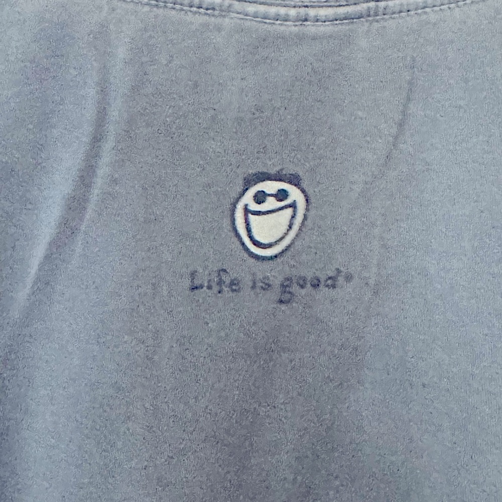 RARE Life Is Good rowing-themed classic t-shirt slate blue men’s size M - Picture 4 of 8